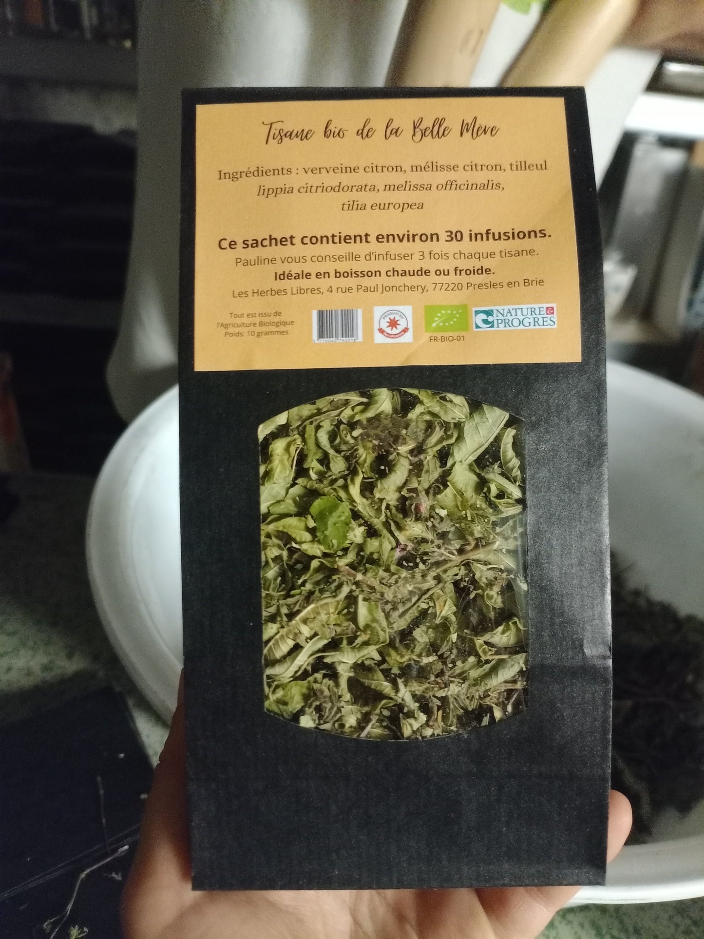 Tisane Bio Verveine Citron, Mélisse Citron, Tilleul 30 infusions